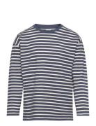 Top Ls Essentials Stripe Tops T-shirts Long-sleeved T-Skjorte Navy Lin...