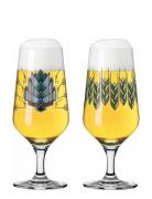 Brauchzeit Ölglas Pils 2-P Home Tableware Glass Beer Glass Nude Ritzen...