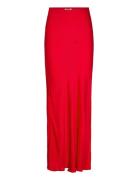 Bias Cut Satin Maxi Skirt Skirts Maxi Skirts Red Weekday