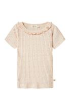 Nmfhulla Hua Ss Slim Top Lil Tops T-Kortærmet Skjorte Pink Lil'Atelier