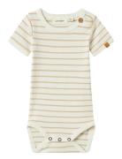 Nbmgeo Anm Ss Body Lil Bodysuits Short-sleeved Cream Lil'Atelier