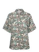 Gia Printed Short Sleeve Shirt Tops Shirts Linen Shirts Multi/patterne...