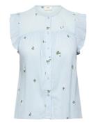 Jdyalba S/L Frill Shirt Wvn Exp Tops T-shirts & Tops Sleeveless Blue J...