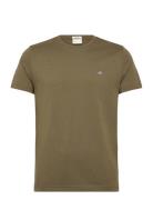 Slim Shield Ss T-Shirt Tops T-Kortærmet Skjorte Khaki Green GANT