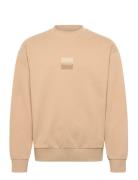 Dusplited Tops Sweatshirts & Hoodies Sweatshirts Beige HUGO