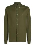Flex Poplin Solid Rf Shirt Tops Shirts Casual Khaki Green Tommy Hilfig...