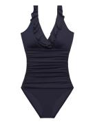 Lrl Ess. Ruffle Surplice U/W Tank S Badedragt Badetøj Black Lauren Ral...