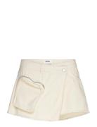 Asymmetric Cotton Twill Wrap Skort Skirts Short Skirts White Monki