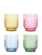 Drinking Glasses - Coloured 4 Pcs Mix Pack  33.0 Cl Home Tableware Gla...