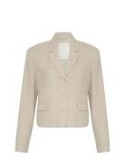 Mschpennie Ginia Blazer Blazers Cropped Blazers Beige MSCH Copenhagen