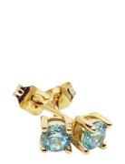 Sandrine Hoop Ear Gold Green Accessories Jewellery Earrings Studs Blue...
