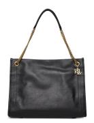 Pebbled Leather Large Bradley Tote Bag Shopper Taske Black Lauren Ralp...