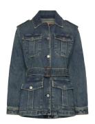 Belted Denim Field Jacket Jakke Denimjakke Blue Lauren Ralph Lauren