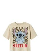Nkfjixi Stitch Ss Rlx Top Box Noos Wdi Tops T-Kortærmet Skjorte Beige ...