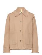Sissel Distressed Indigo Jakke Denimjakke Beige Brixtol Textiles
