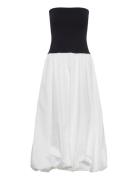 Combined Knitted Balloon Dress Knælang Kjole Black Mango