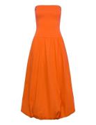 Combined Knitted Balloon Dress Knælang Kjole Orange Mango