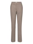 Clara 085 Oak Melange Bottoms Trousers Flared Beige FIVEUNITS