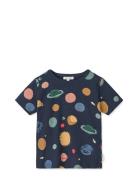 Apia Printed Shortsleeve T-Shirt Tops T-Kortærmet Skjorte Navy Liewood