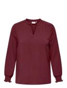 Carmetta Life V-Neck Ls Top Wvn Noos Tops T-shirts & Tops Long-sleeved...