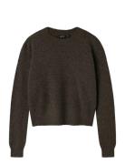 Nlflodet Ls Short Knit Noos Tops Knitwear Jumpers Brown LMTD