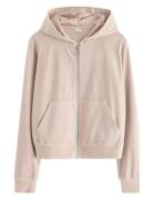 Sweatshirt Velour With Hoodie Tops Sweatshirts & Hoodies Hoodies Cream...