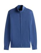 Essential Cotton Zip Thru Tops Knitwear Full Zip Jumpers Blue Tommy Hi...