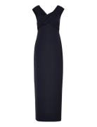 Crepe Off-The-Shoulder Gown Maxikjole Festkjole Navy Lauren Ralph Laur...