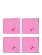 Napkins 4-Pack Pink Bow Home Textiles Kitchen Textiles Napkins Cloth N...