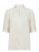Sc-Silva Tops Blouses Short-sleeved White Soyaconcept