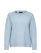 Slflulu Ls Knit O-Neck Noos Tops Knitwear Jumpers Blue Selected