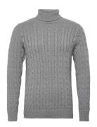 Slhryan Structure Roll Neck Tops Knitwear Turtlenecks Grey Selected