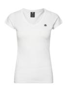 Eyben Stripe Slim V T Wmn S\S Tops T-shirts & Tops Short-sleeved White...