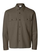 Slhjackie Sweat Jacket Noos Tops Overshirts Brown Selected