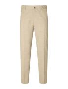 Slhslim-Oasis Linen Trs Noos Bottoms Trousers Formal Beige Selected