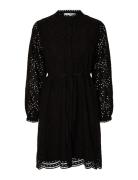 Slftatiana Ls Short Embr Dress Noos Kort Kjole Black Selected