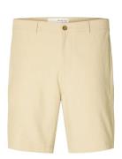 Slhregular-Karl Seersucker Shorts Bottoms Shorts Casual Cream Selected