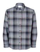 Slhregowen-Grindle Check Shirt Ls Tops Shirts Casual Blue Selected