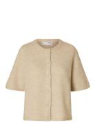Slflulu 2/4 Knit Cardigan Noos Tops Knitwear Cardigans Beige Selected