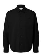 Slhace Thais Overshirt Tops Overshirts Black Selected
