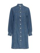 Mschrylan Elena Shirt Dress Kort Kjole Blue MSCH Copenhagen