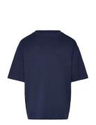 Seam Detail T-Shirt Tops T-Kortærmet Skjorte Navy Mango