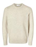 Slhrai Ls Knit Crew Neck Noos Tops Knitwear Round Necks Cream Selected
