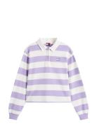 Tjw Rlx Sh Stripe Badge Rugby Tops T-shirts & Tops Polos Purple Tommy ...