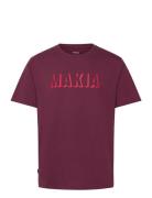 Shadow T-Shirt Tops T-Kortærmet Skjorte Burgundy Makia