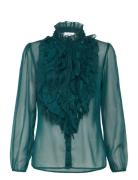 Liljasz Crinkle Ls Shirt Tops Blouses Long-sleeved Blue Saint Tropez