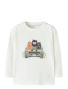 Nmmvagno Ls Loose Top Tops T-shirts Long-sleeved T-Skjorte White Name ...