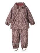 Nmfdry10 Rain Set Au Aop Fo Outerwear Rainwear Rainwear Sets Purple Na...