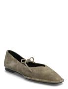 Sway Suede Leather Ballet Flats Ballerinasko Ballerinaer Khaki Green A...