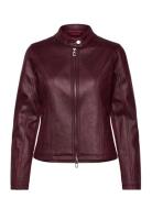 Basic Læderjakke Skindjakke Burgundy Desigual